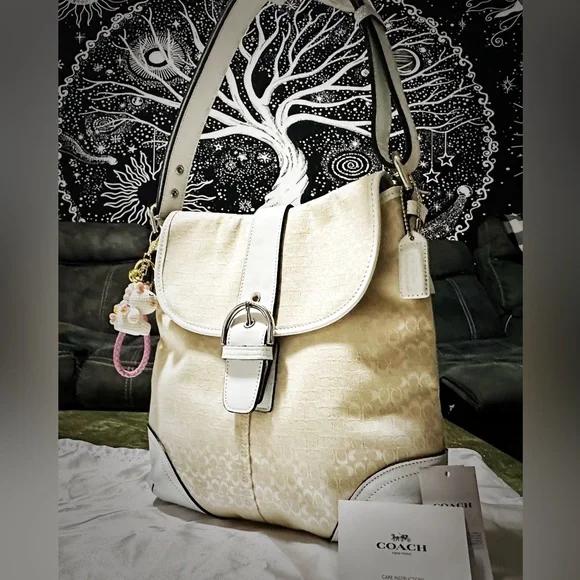 Vintage Coach soho shoulder bag 1994 year Beige and White new without tags - Picture 9 of 16